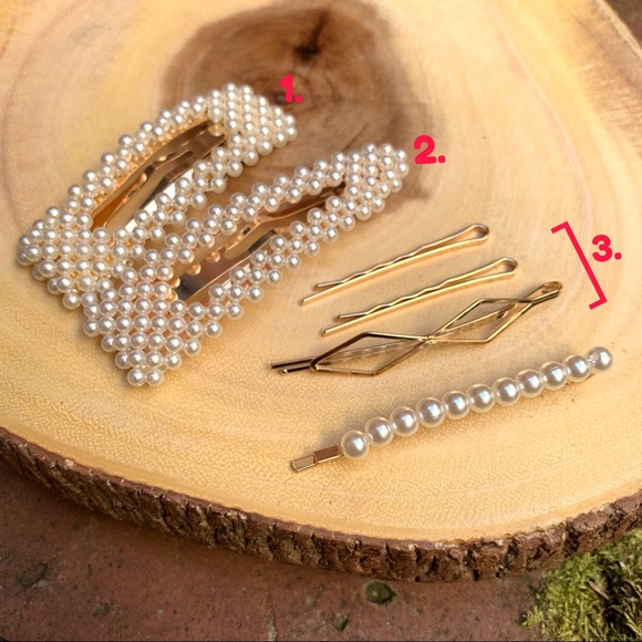 LAST 1 Set Pearl hair clips barrettes Bobby pins - Picture 7 of 7